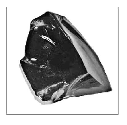 Обсидиан – вулканическое стекло с очень острыми гранями
